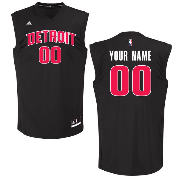 Men Detroit Pistons Adidas Black Custom Chase NBA Jersey